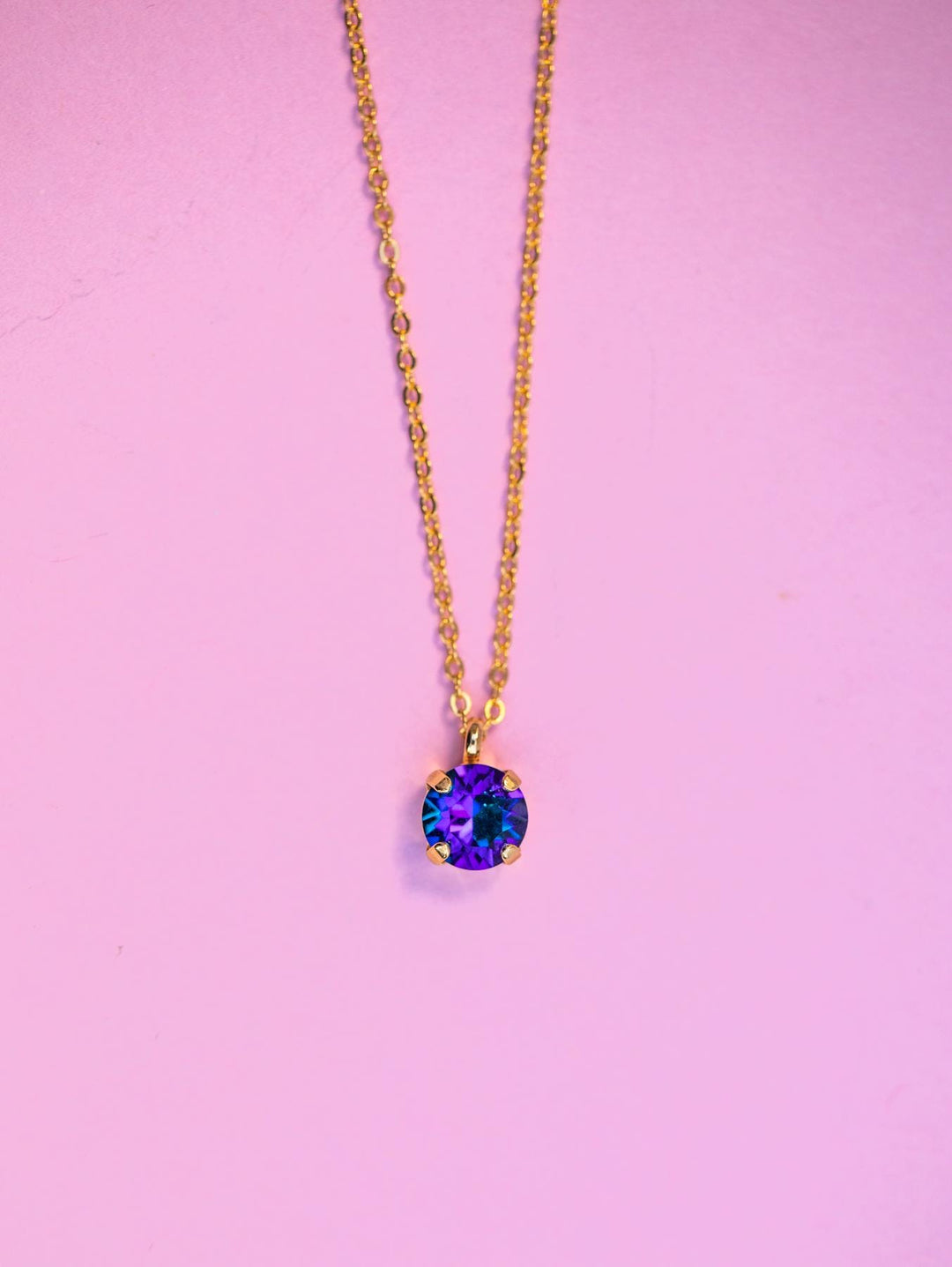 8mm Necklace - Heliotrope -select color setting