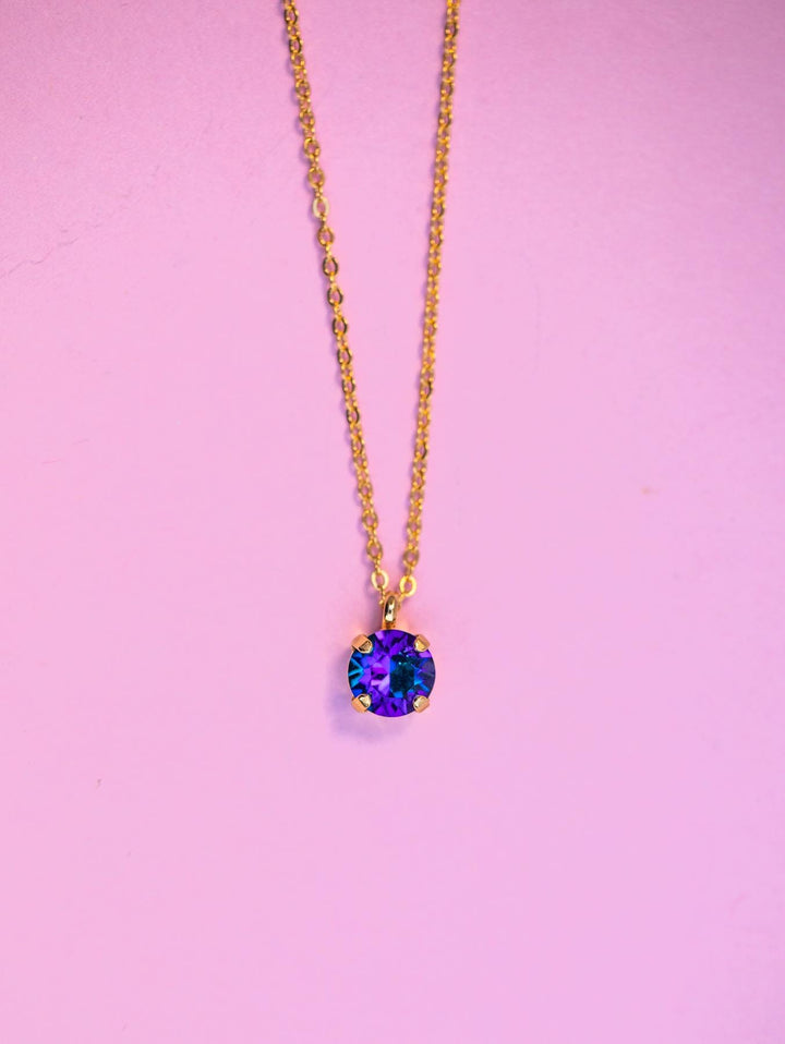 8mm Necklace - Heliotrope -select color setting