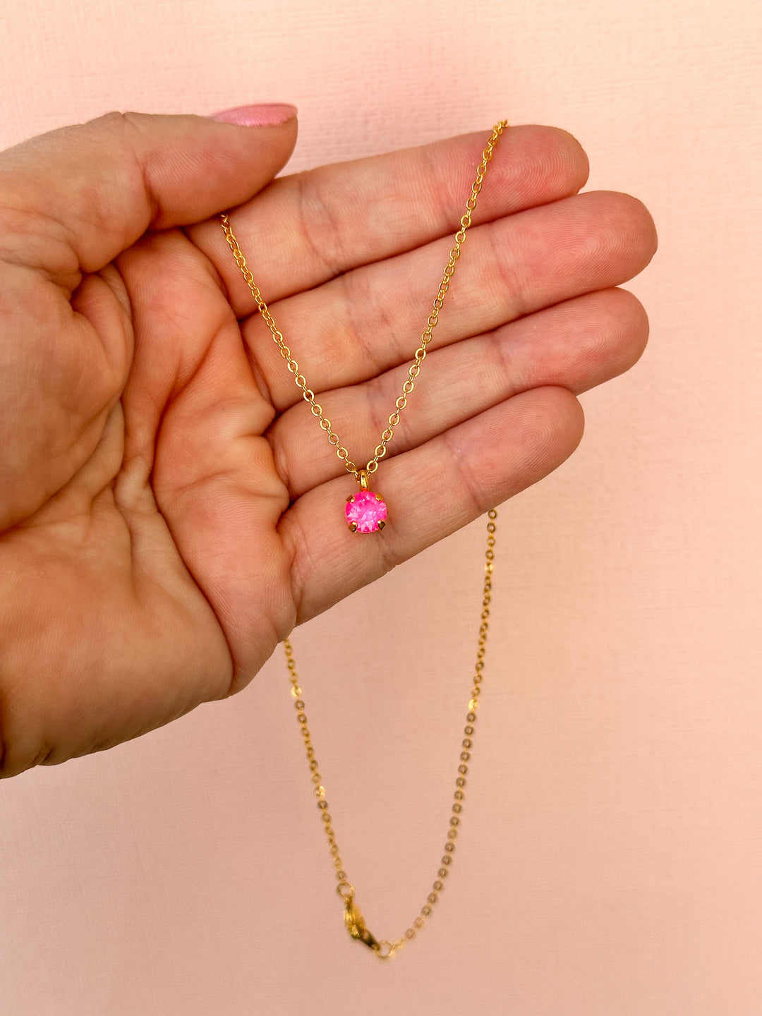 6mm Necklace - Electric Pink Twinkle