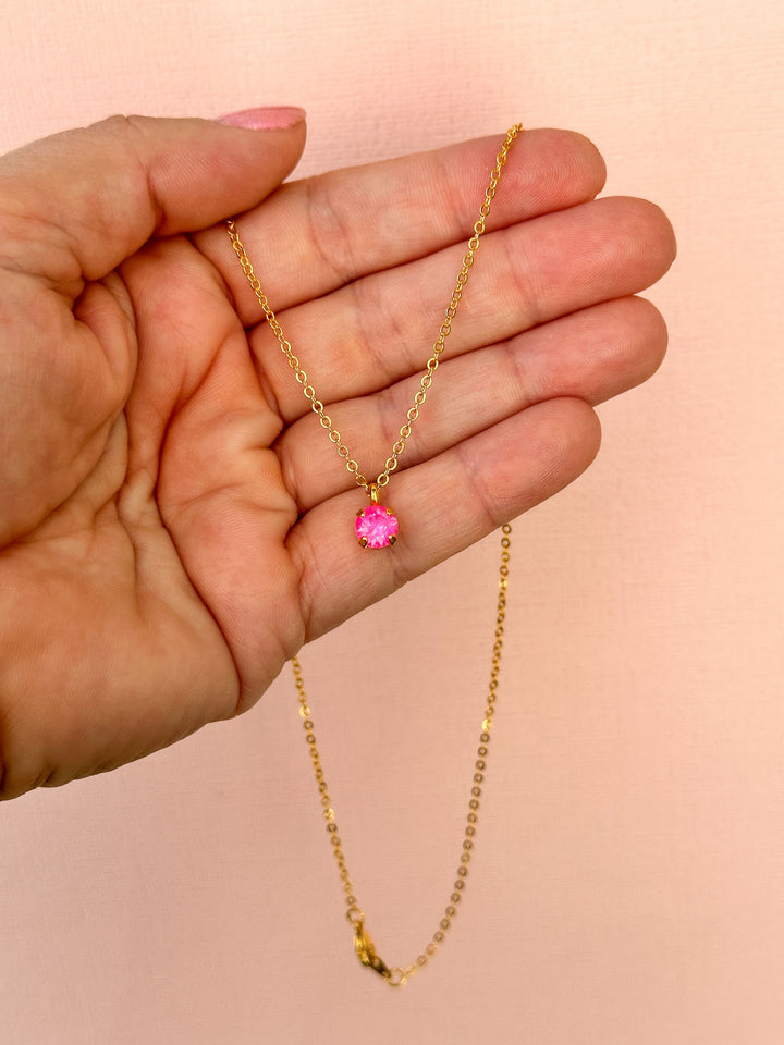 6mm Necklace - Electric Pink Twinkle