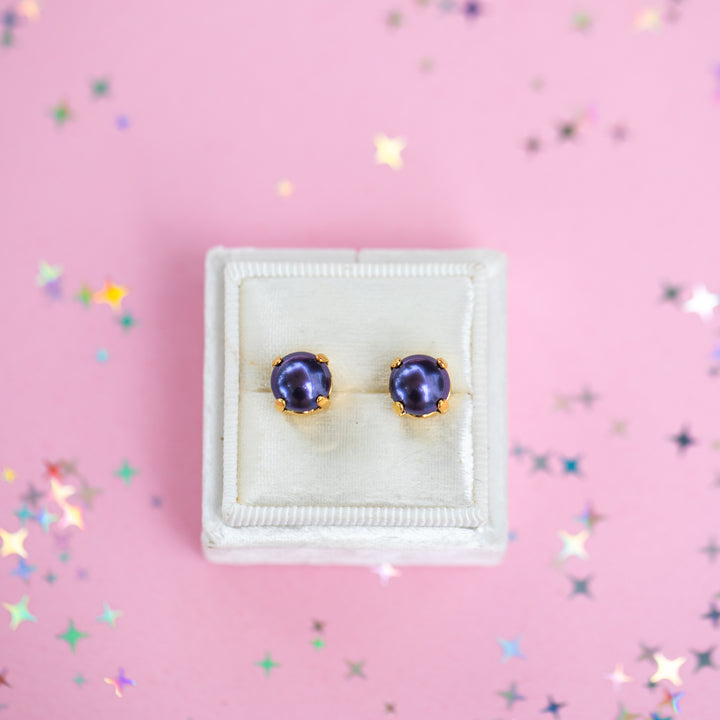 The Shell Signature Stud— Signature Fit 8mm (Eggplant Pearl)