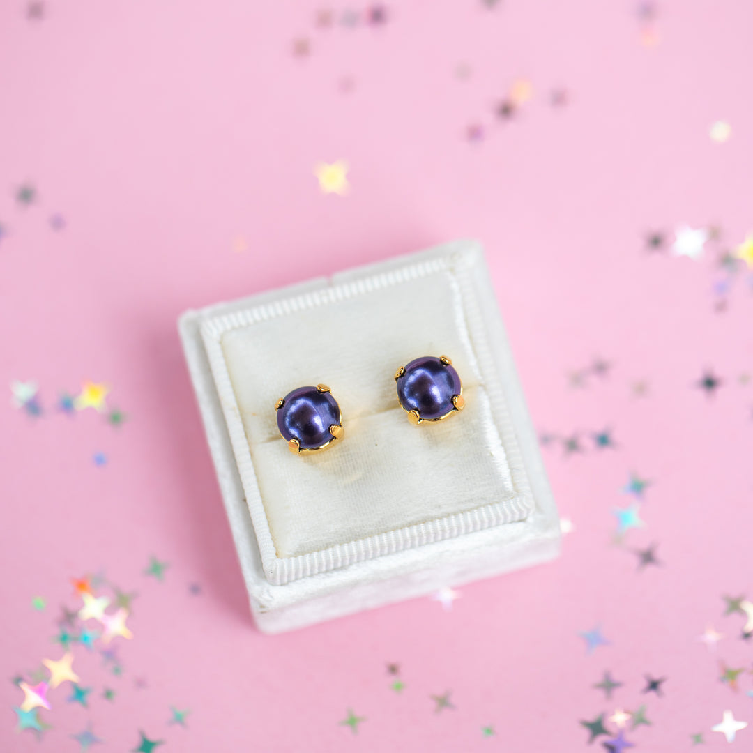 The Shell Signature Stud— Signature Fit 8mm (Eggplant Pearl)