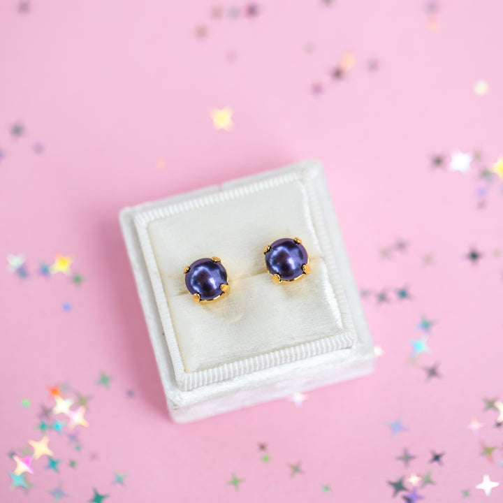 The Shell Signature Stud— Signature Fit 8mm (Eggplant Pearl)