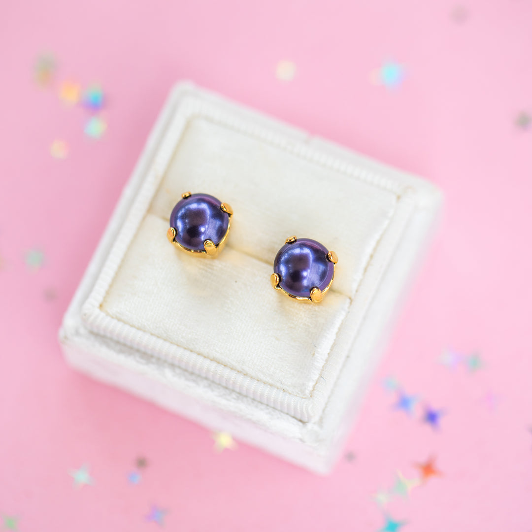 The Shell Signature Stud— Signature Fit 8mm (Eggplant Pearl)