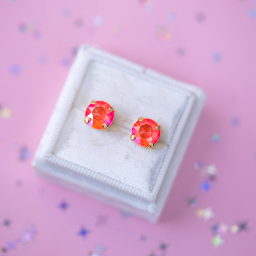 The Shell Signature Stud— Signature Fit 8mm (Electric Orange AB)