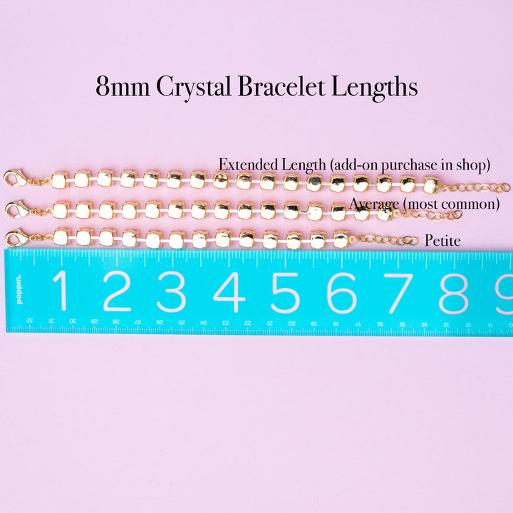 Extended Bracelet upgrade available on Setting Colors / Sizes below (2 extra crystals per bracelet)