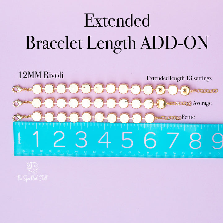 Extended Bracelet upgrade available on Setting Colors / Sizes below (2 extra crystals per bracelet)
