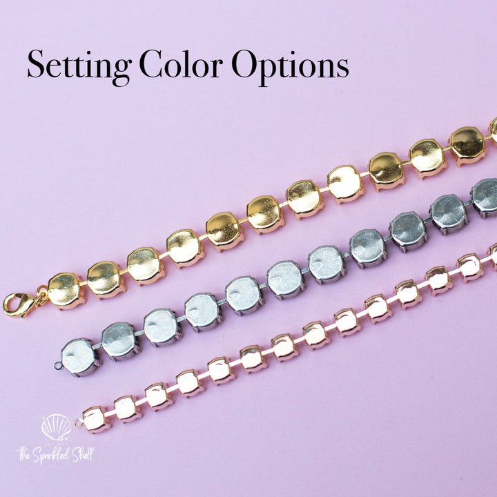 Extended Bracelet upgrade available on Setting Colors / Sizes below (2 extra crystals per bracelet)
