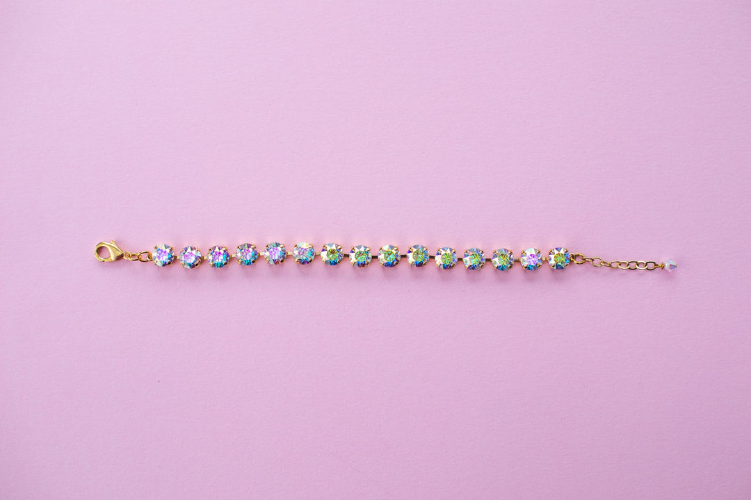 Transmission 8mm Crystal Bracelet - choose setting color and length