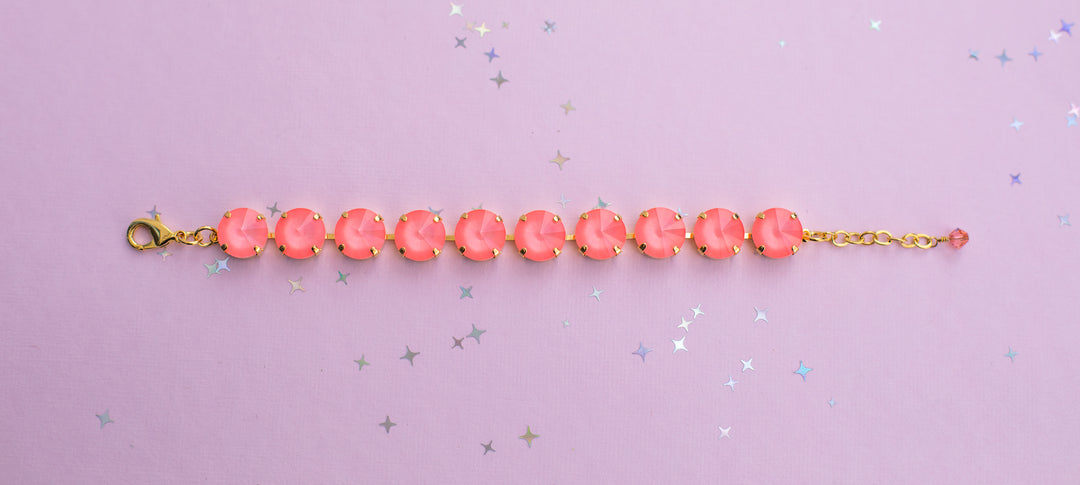 12mm Rivoli Crystal Bracelet: Flamingo Shiny