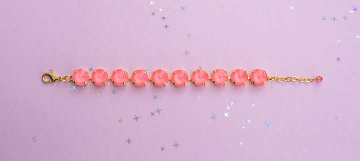 12mm Rivoli Crystal Bracelet: Flamingo Shiny