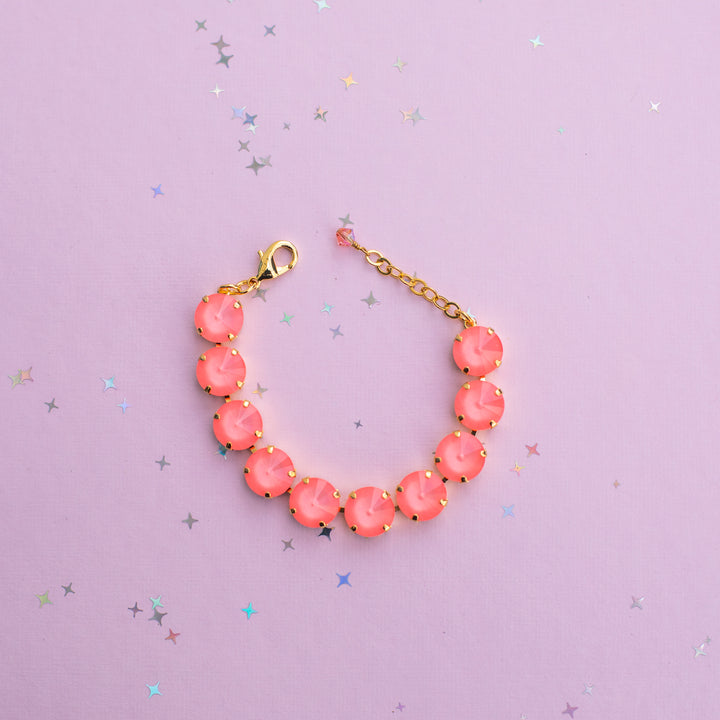 12mm Rivoli Crystal Bracelet: Flamingo Shiny