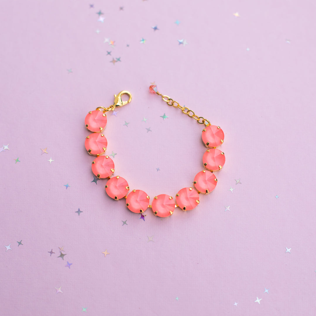 12mm Rivoli Crystal Bracelet: Flamingo Shiny