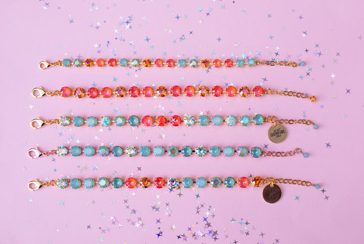 8mm Crystal Bracelet: Orange is the New Pink