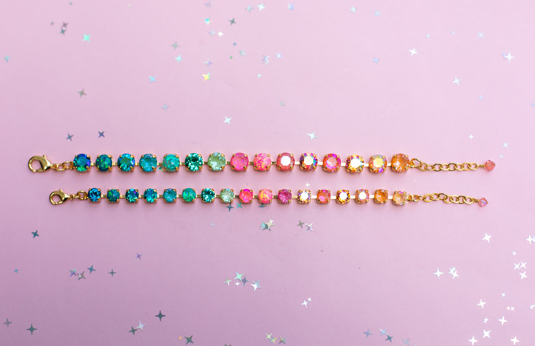 8mm Crystal Bracelet: Island Afterglow with OPALS