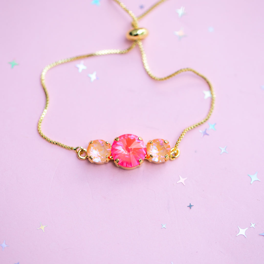 12/8mm Rivoli Adjustable Bracelet (Island Afterglow)
