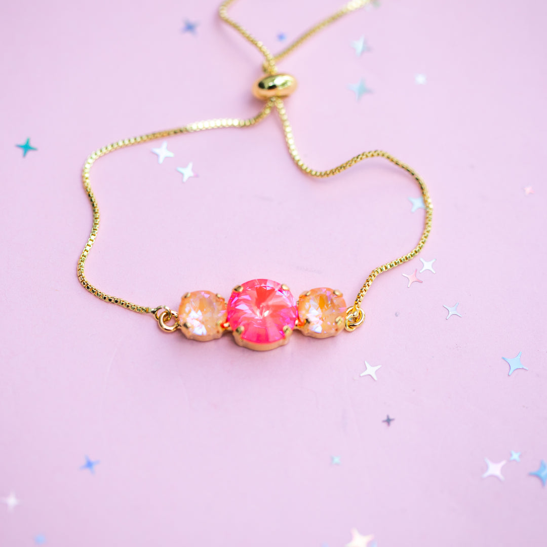 12/8mm Rivoli Adjustable Bracelet (Island Afterglow)