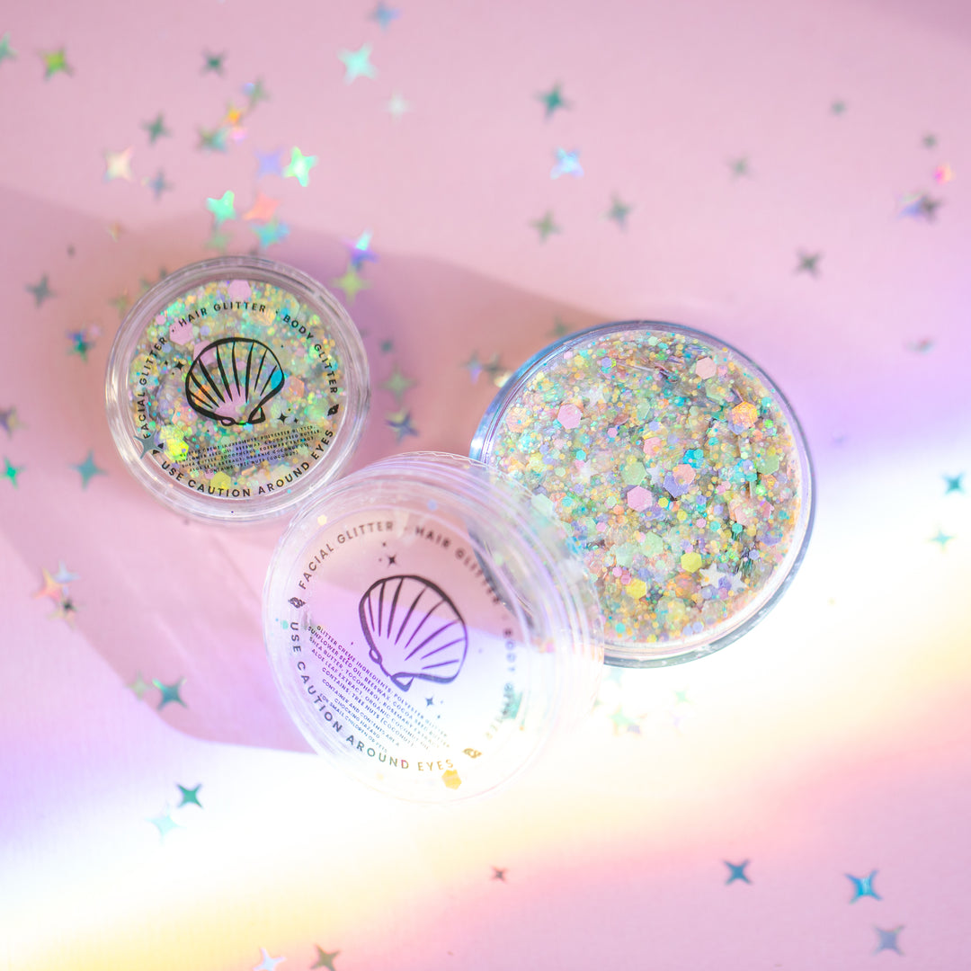 Kawaii Rainbow Body Glitter with Stars and Heart Shaped Glitter