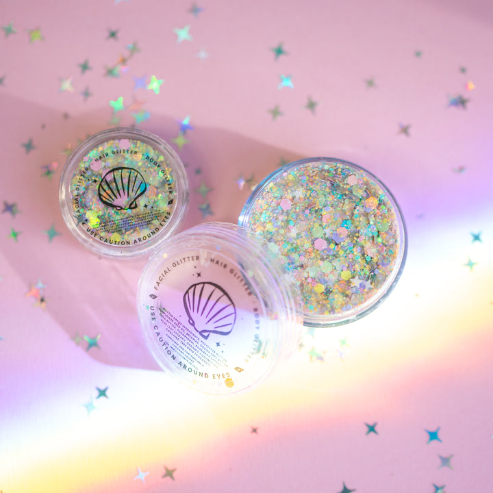 Kawaii Rainbow Body Glitter with Stars and Heart Shaped Glitter