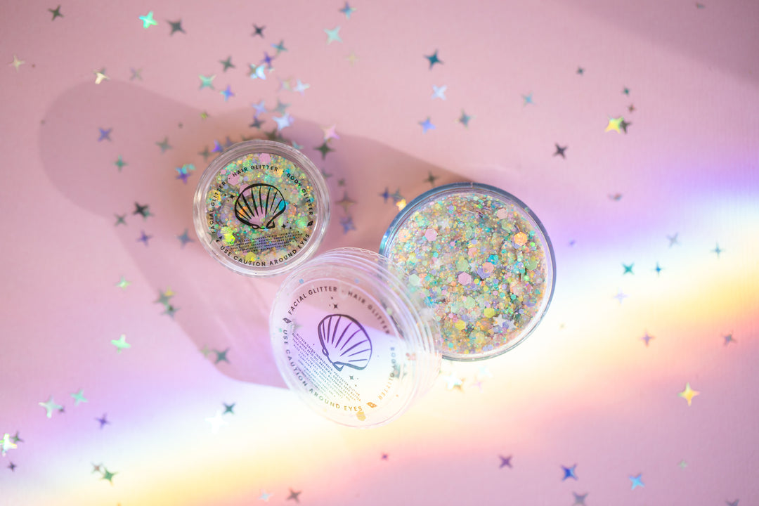 Kawaii Rainbow Body Glitter with Stars and Heart Shaped Glitter