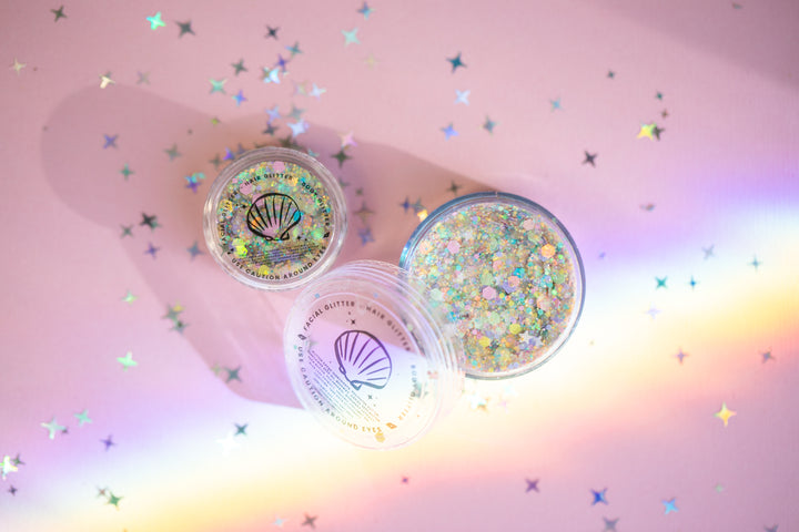 Kawaii Rainbow Body Glitter with Stars and Heart Shaped Glitter