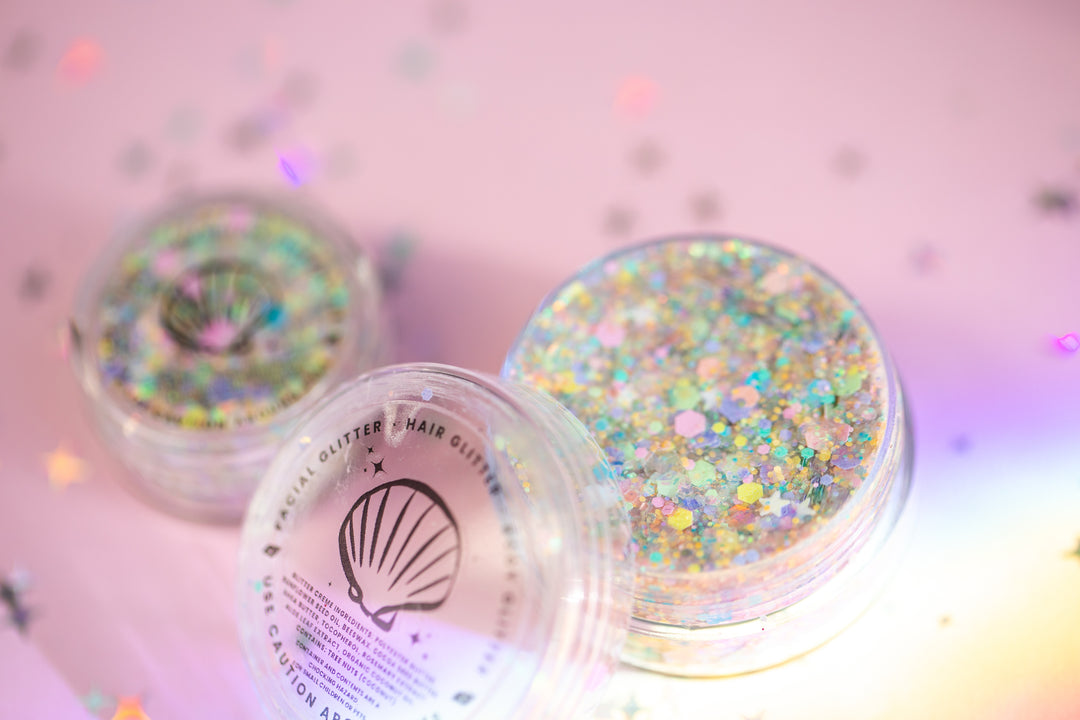 Kawaii Rainbow Body Glitter with Stars and Heart Shaped Glitter