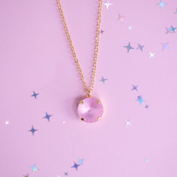 12mm Rivoli Necklace - Light Rose Matte -select color setting