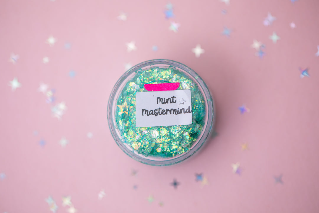 Glitter Creme: Mint Mastermind with Star shaped Glitter