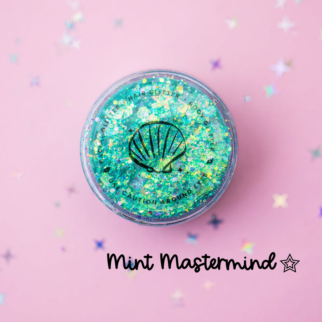 Glitter Creme: Mint Mastermind with Star shaped Glitter