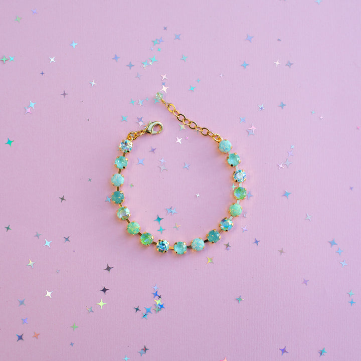 6mm Crystal Bracelet: Mint to Be Spring (with opals)