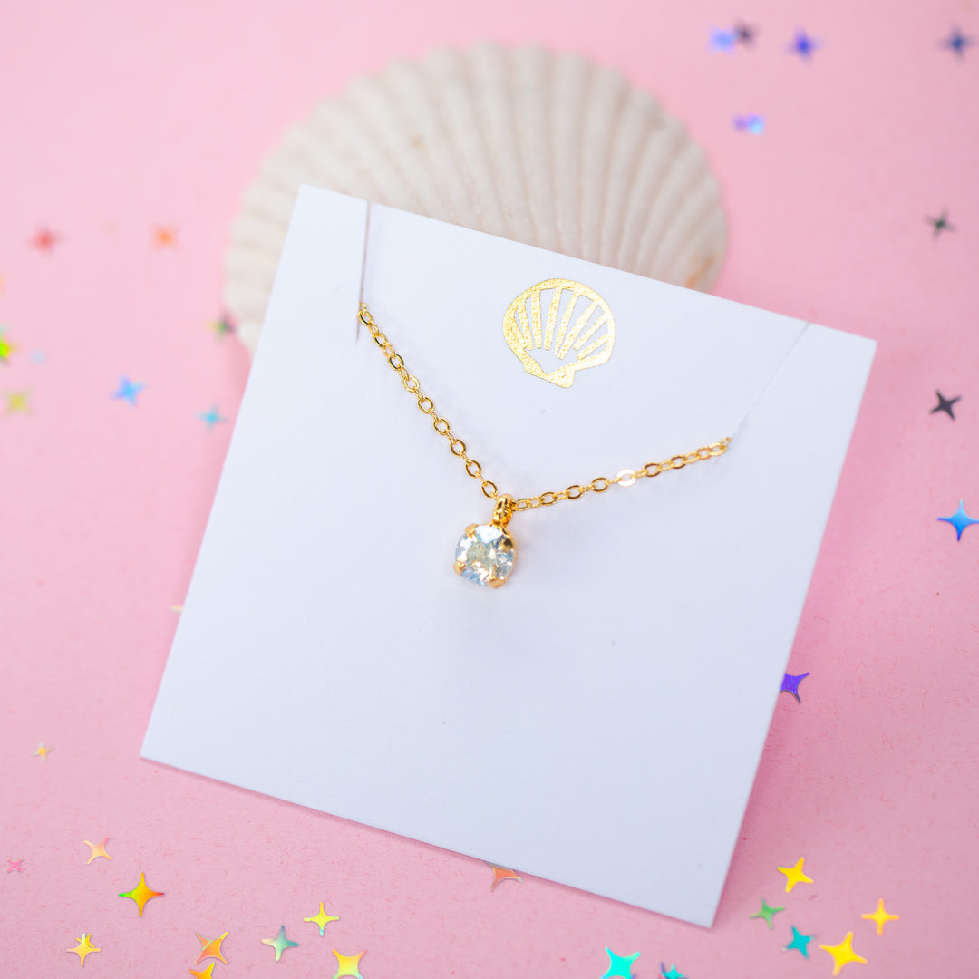 6mm Single Stone Necklace: (Moonlight)