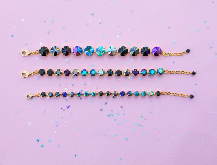 8mm Crystal Bracelet: Moonlit Teal