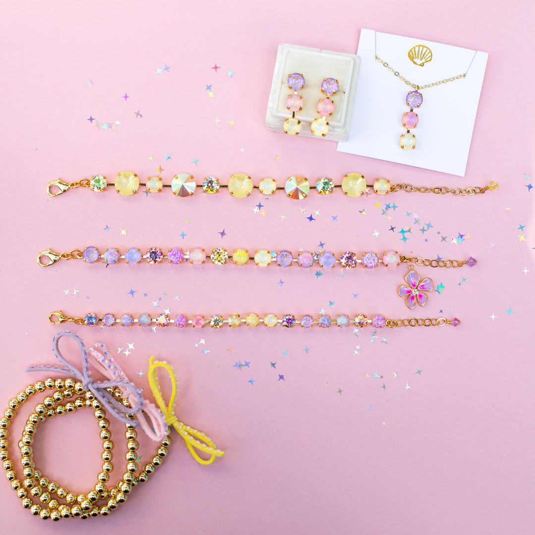 12/8mm Rivoli Crystal Bracelet: Yellow Star