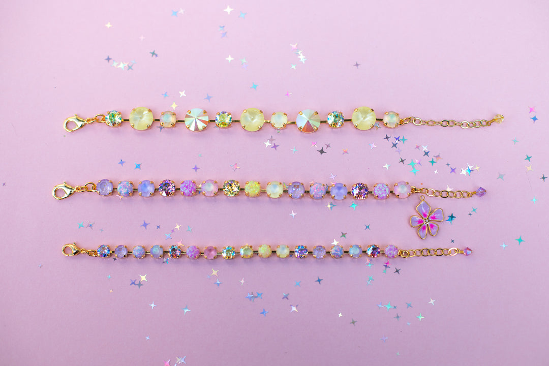 12/8mm Rivoli Crystal Bracelet: Yellow Star