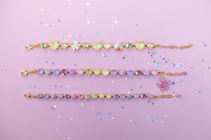 12/8mm Rivoli Crystal Bracelet: Yellow Star