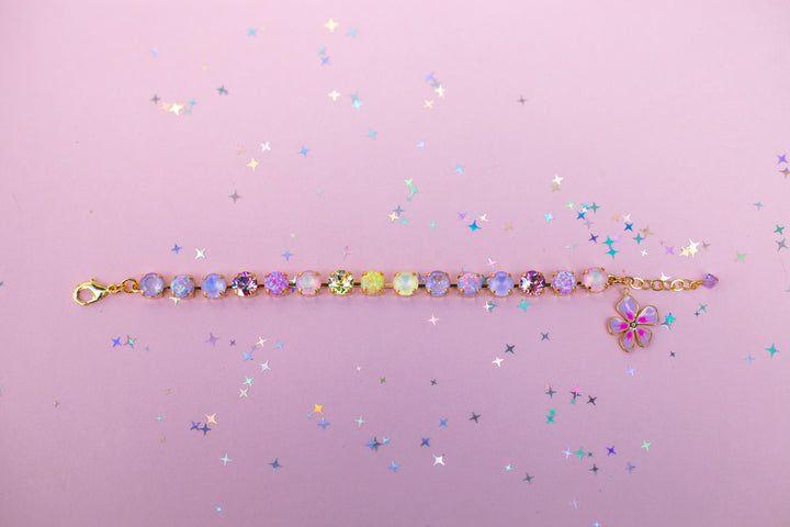 8mm Crystal Bracelet: Pastel Padme with OPALS (optional charm)