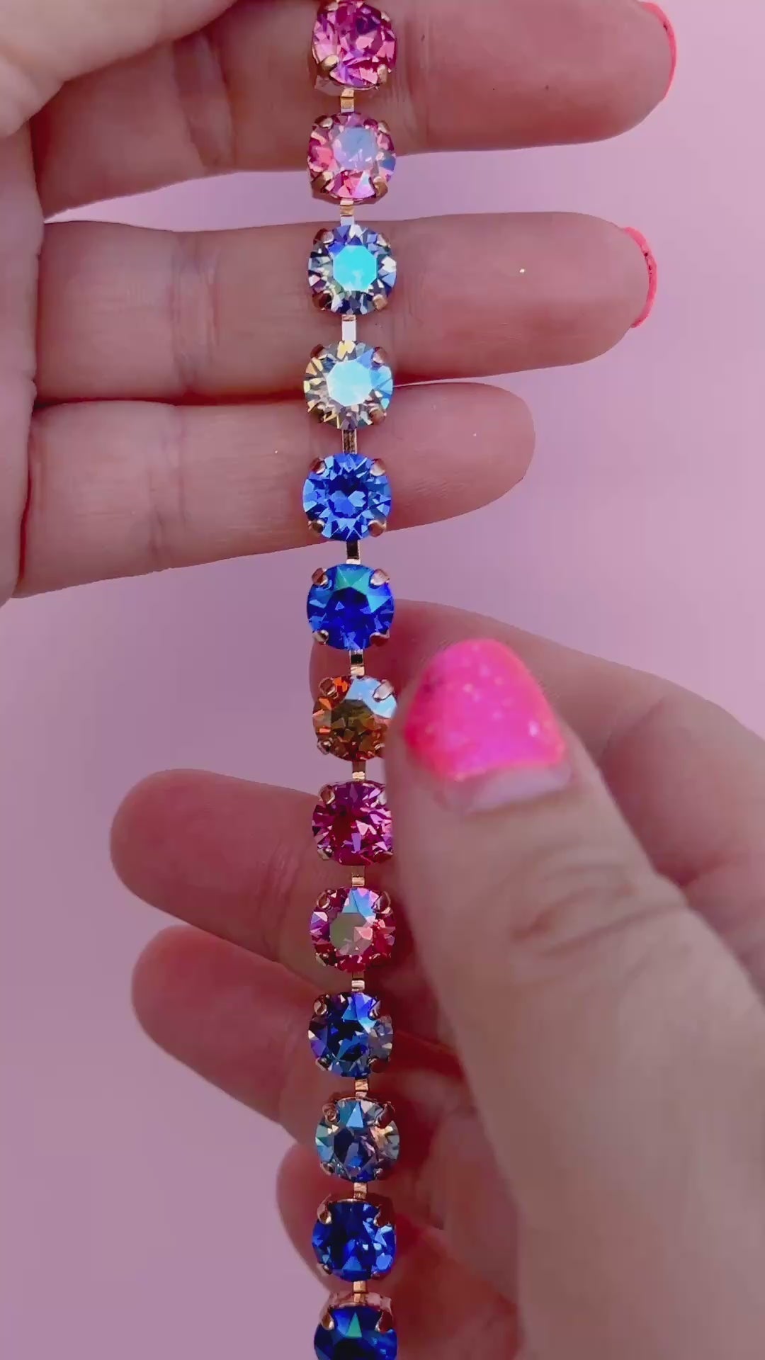 8mm Crystal Bracelet: Paint the Night