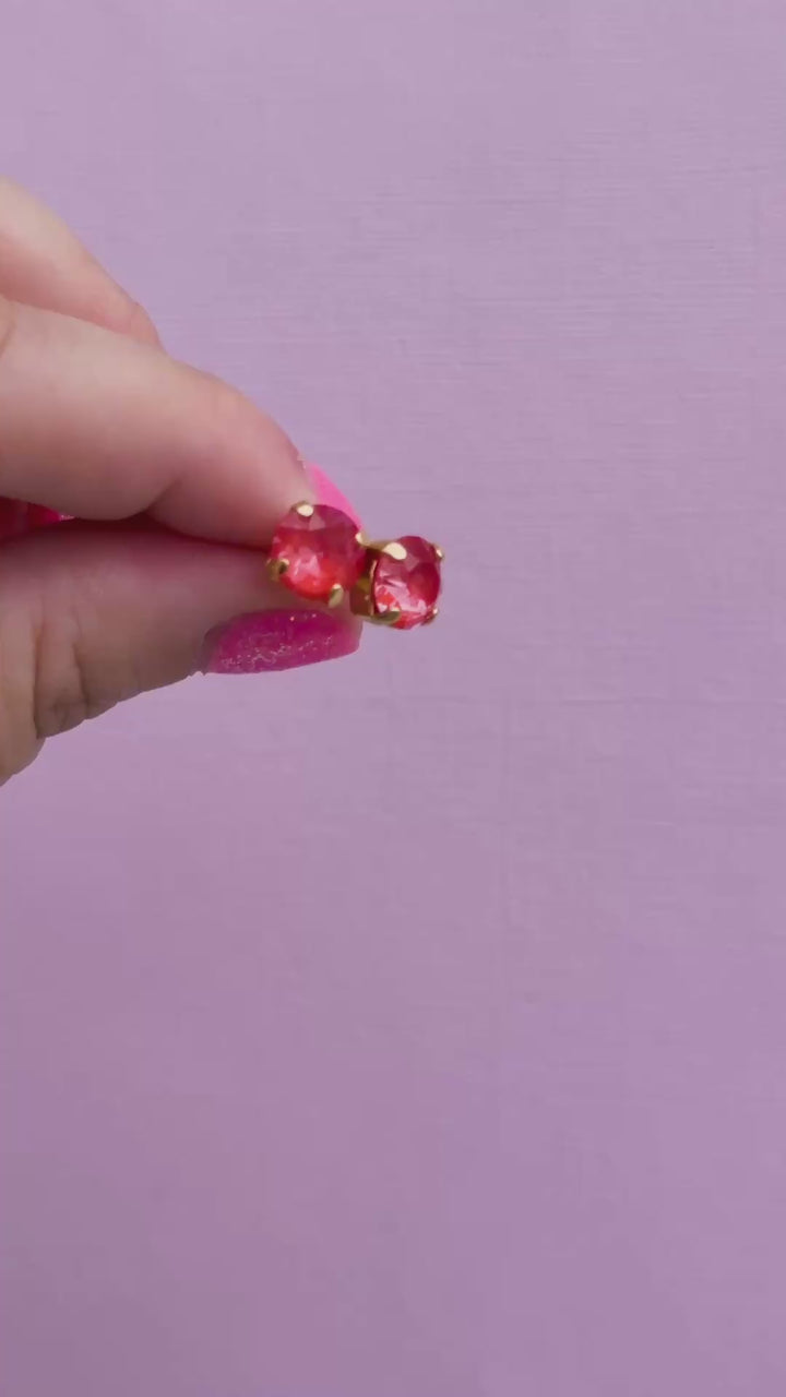 8mm Stud or Leverback Drop Earrings in Orange Twinkle