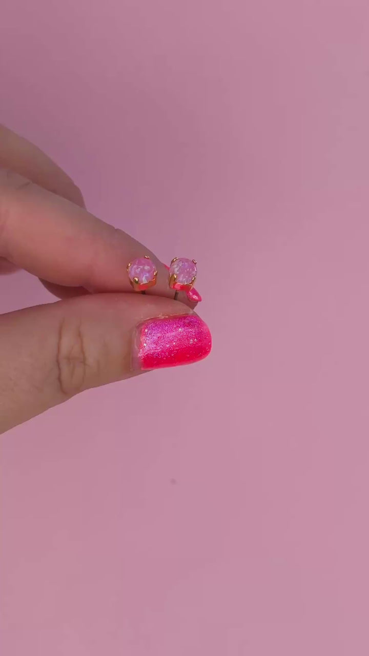 5mm Stud Earrings in Light Rose Frost