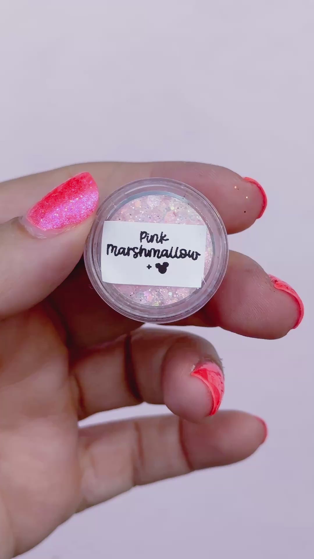 Glitter Creme: Pink Marshmallow with Mouse shaped Glitter