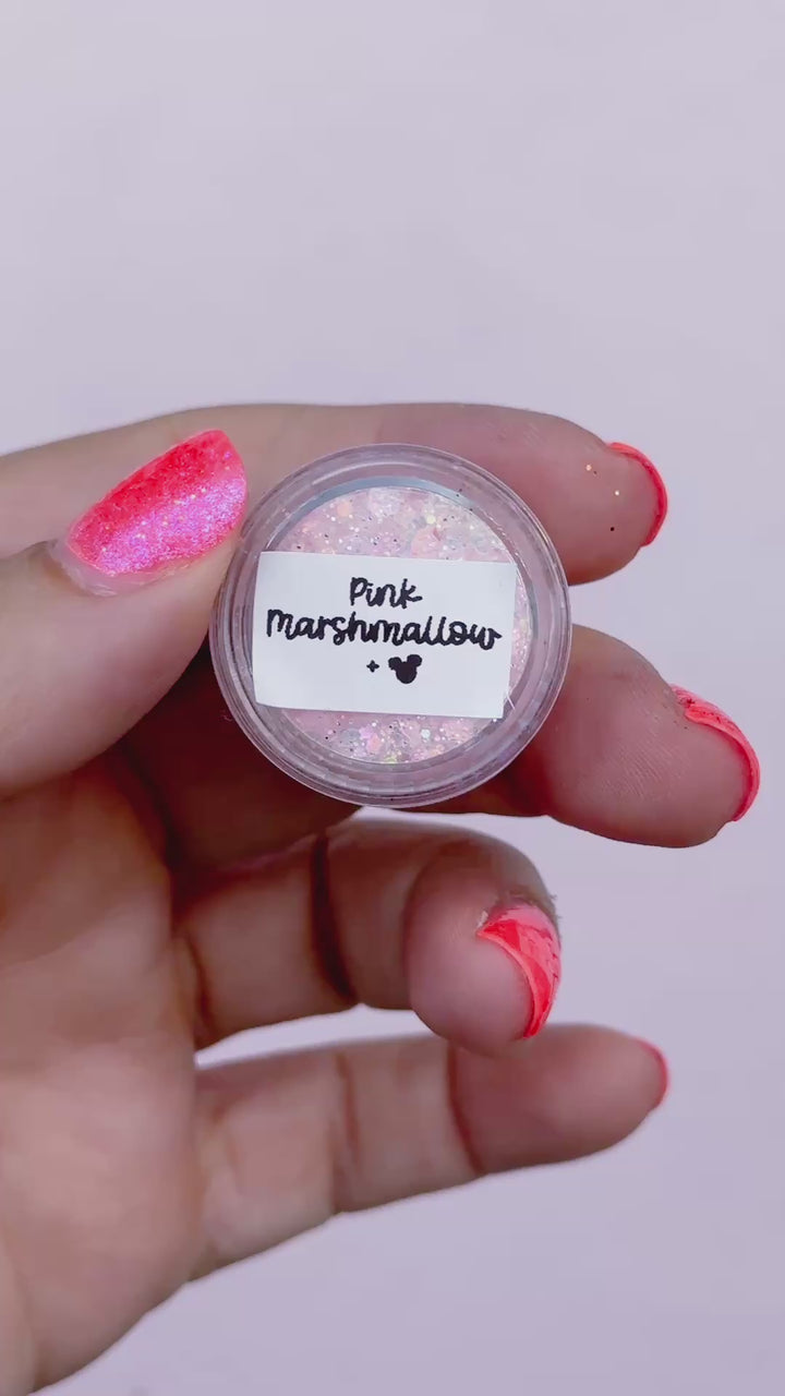 Glitter Creme: Pink Marshmallow with Mouse shaped Glitter