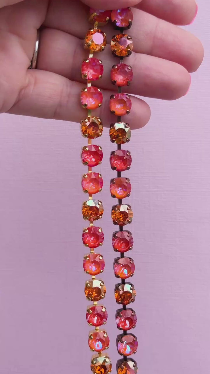 8mm Crystal Bracelet: Orange is the New Pink