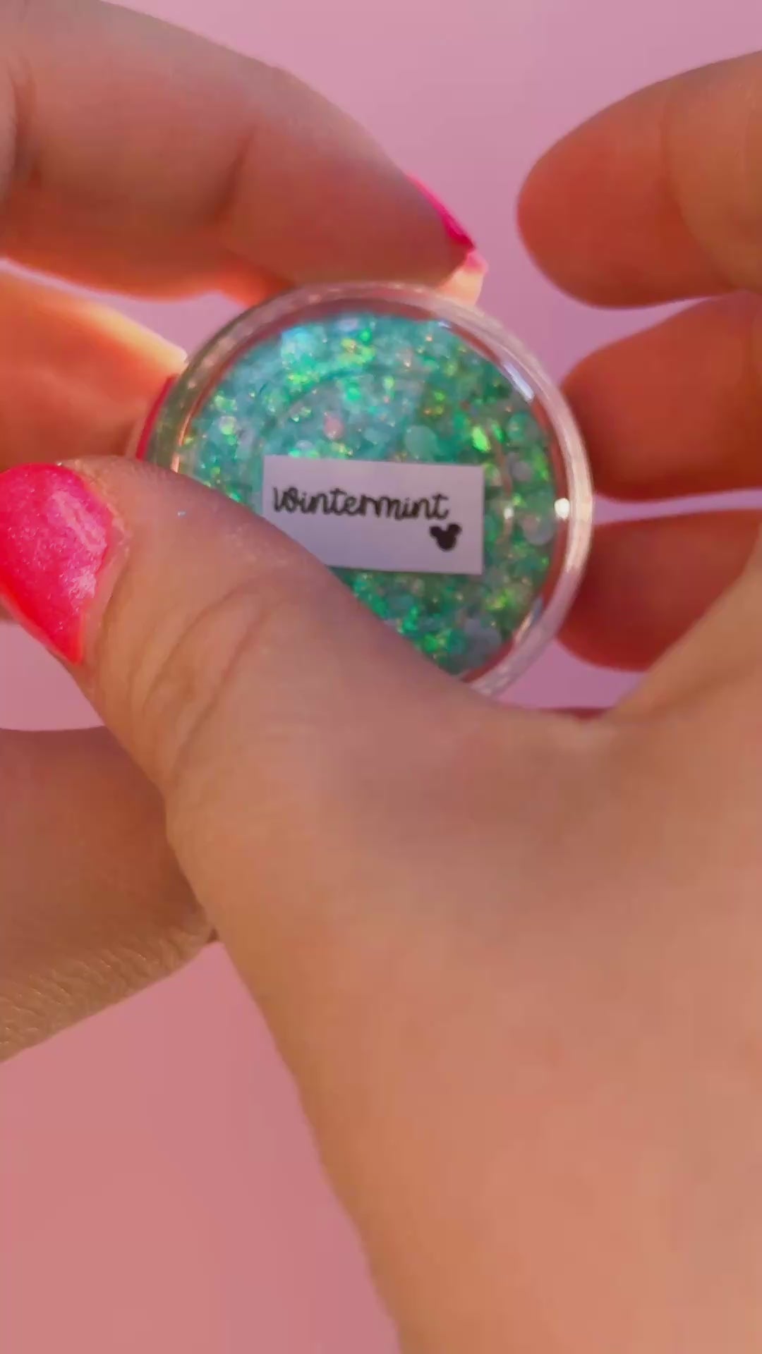 Glitter Creme: Wintermint Body Glitter with Mouse and Snowflake shapes