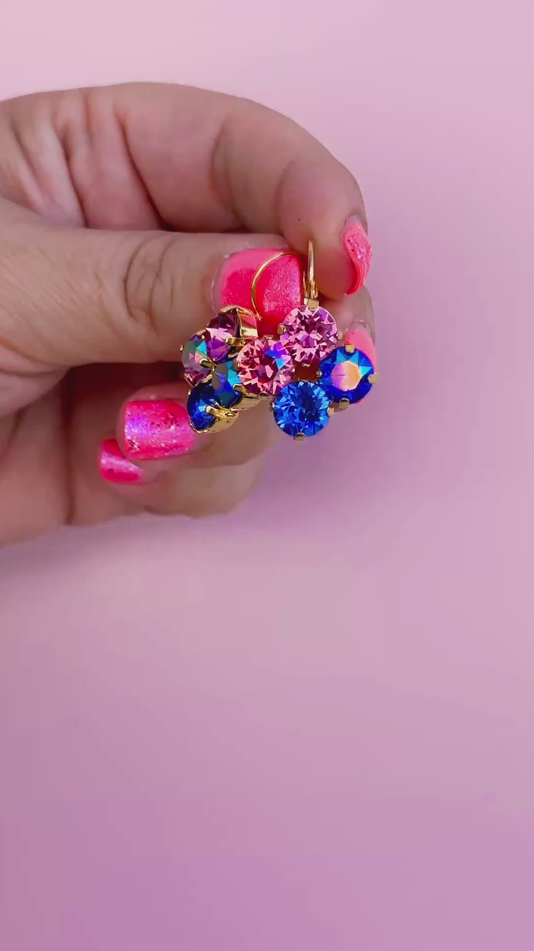 Paint the Night 8mm Clover Earrings -select color setting