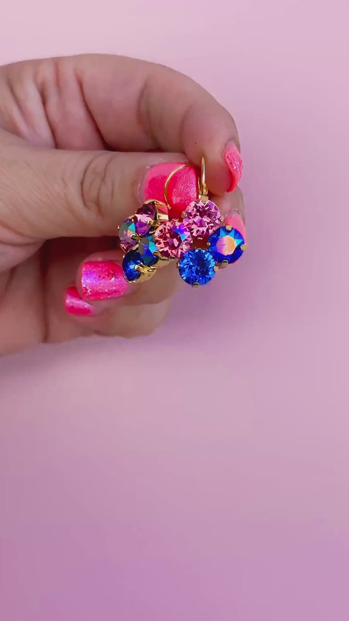 Paint the Night 8mm Clover Earrings -select color setting