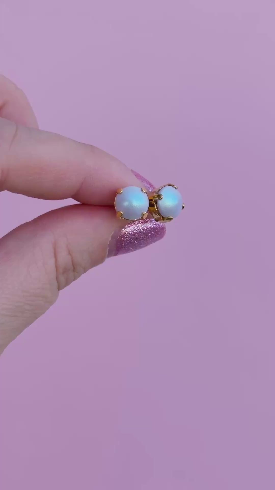 8mm Stud or Leverback Drop Earrings in Dreamy Blue Pearl