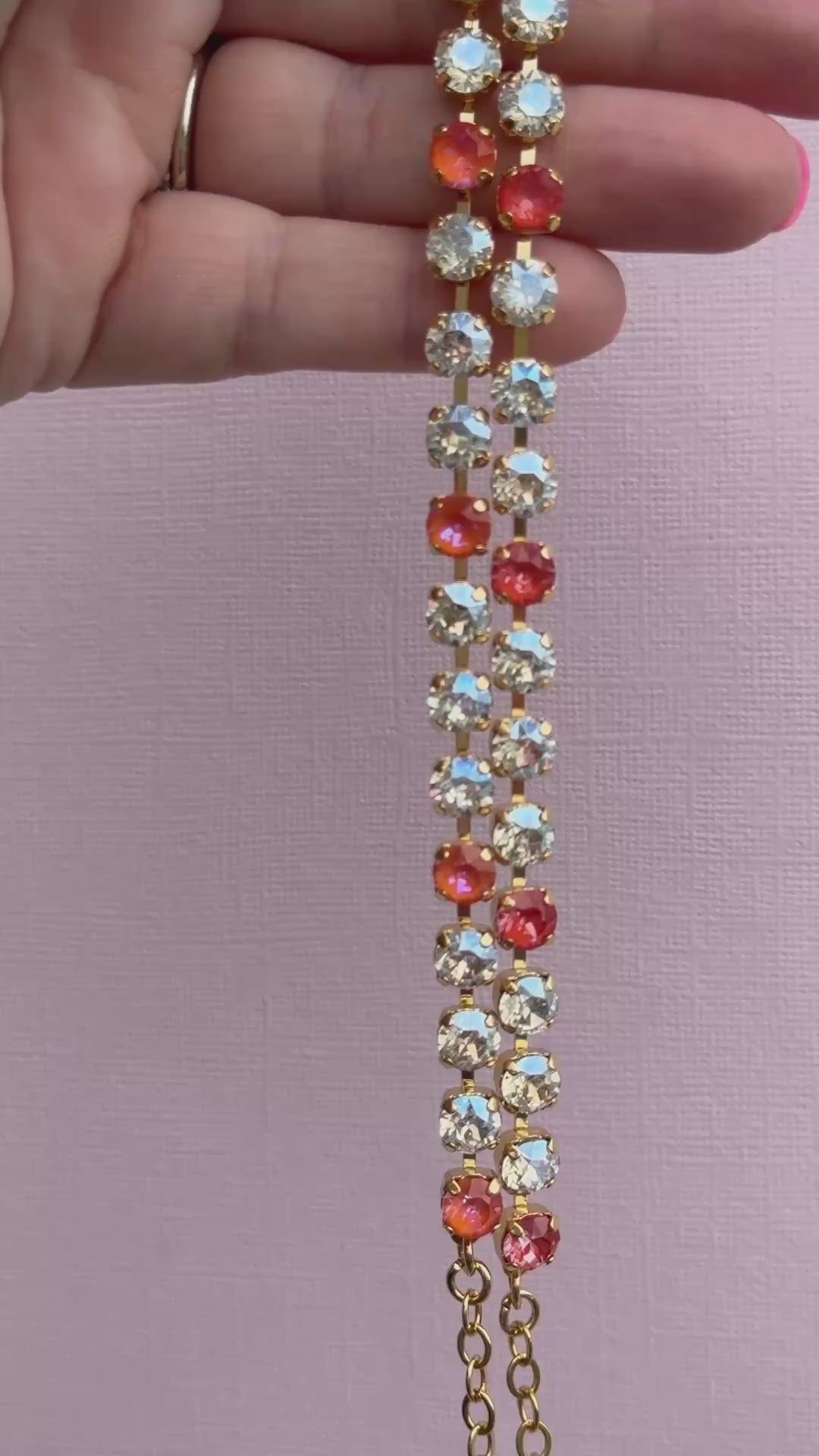 6mm Bracelet - Moonlight + Orange Glow Delite OR Moonlight + Orange Twinkle