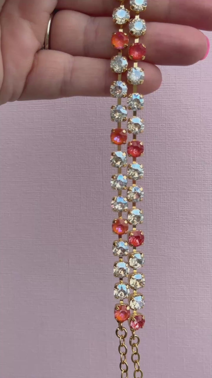 6mm Bracelet - Moonlight + Orange Glow Delite OR Moonlight + Orange Twinkle