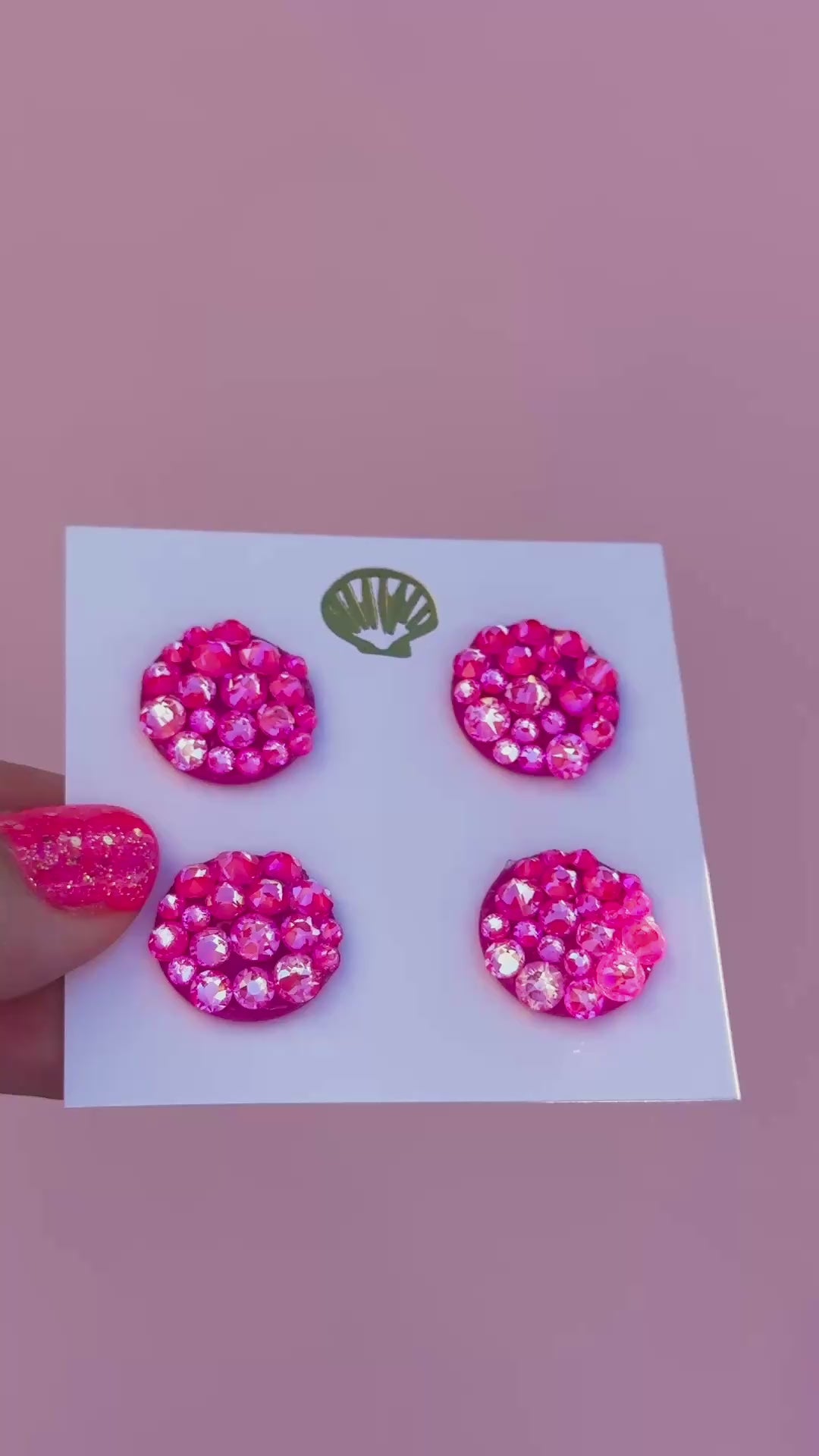 video of blinged out pink runner magnets.