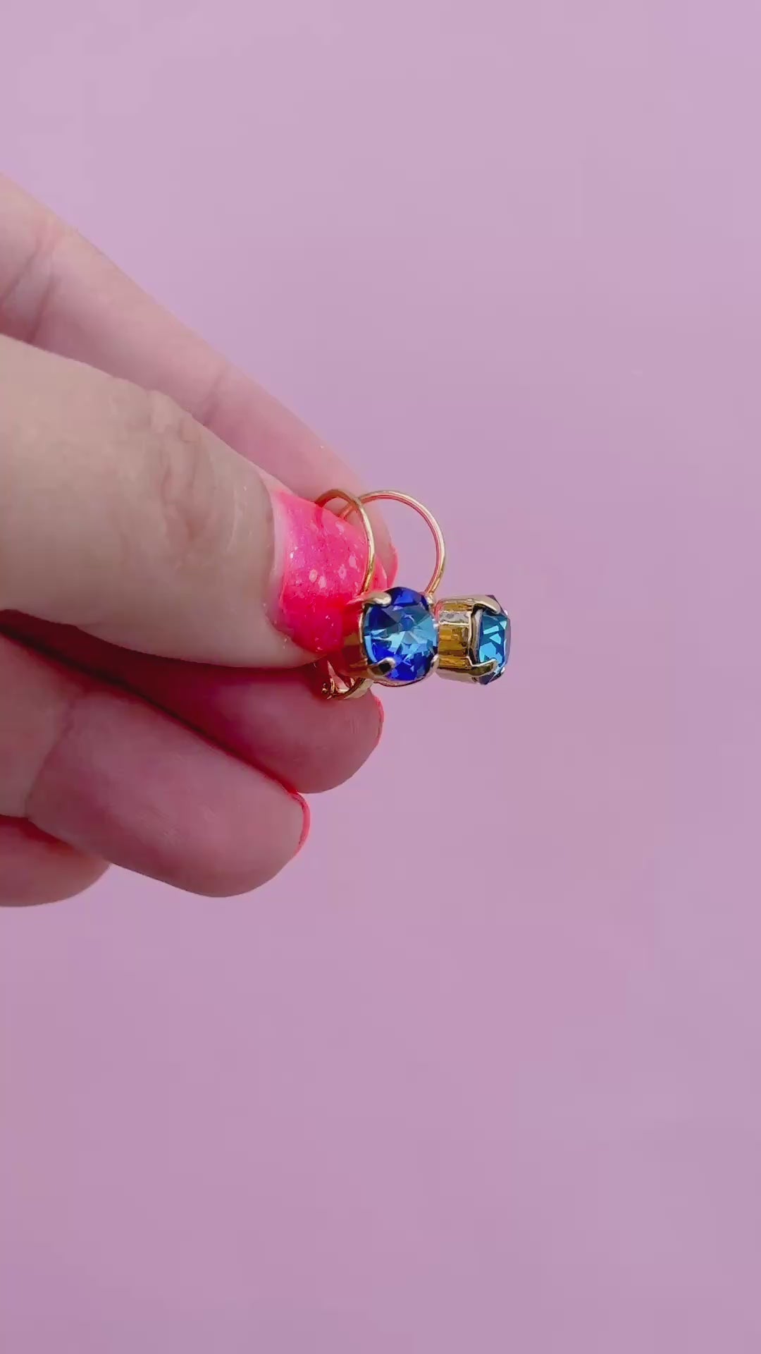 Bermuda Blue Earrings - 8mm Studs or Drop Earrings